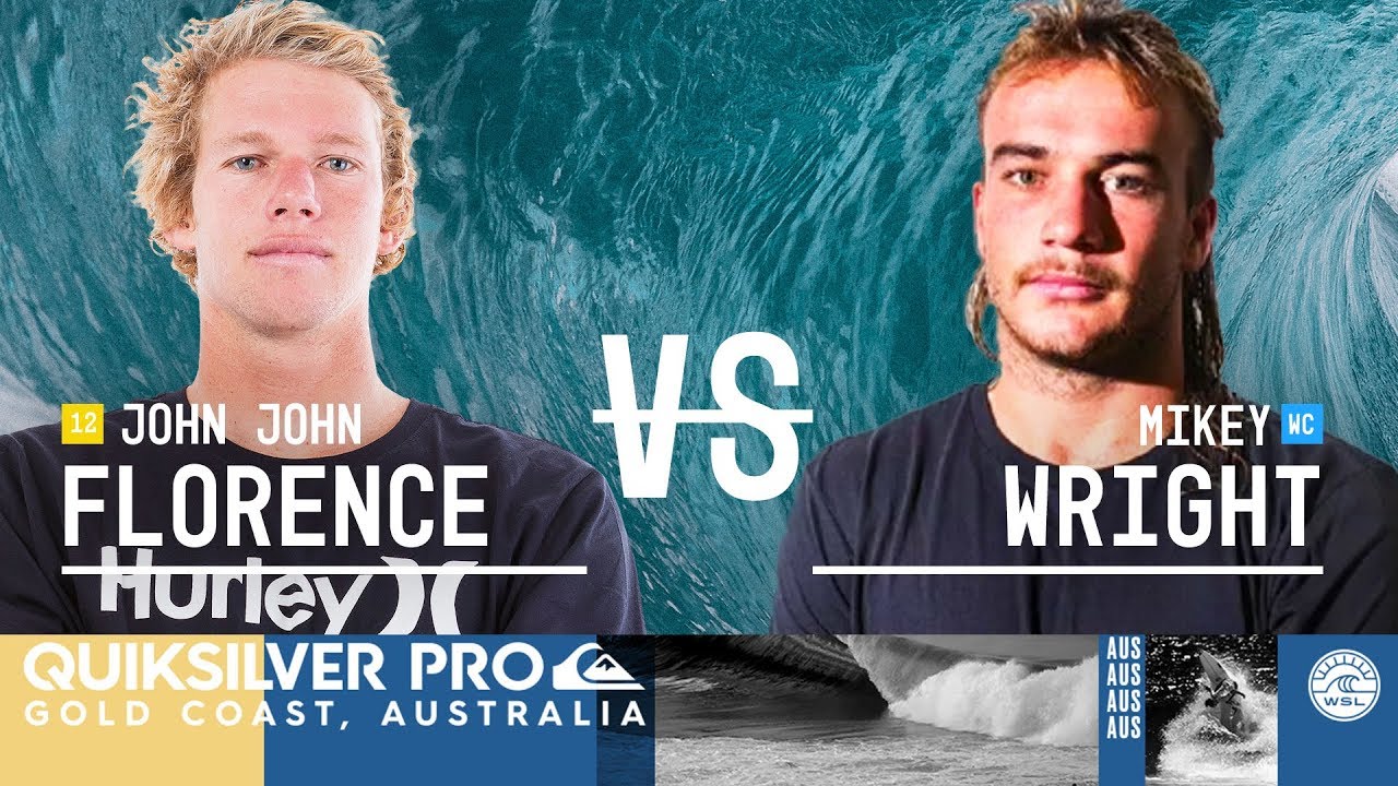 John John Florence vs. Mikey Wright - Round Two, Heat 1 - Quiksilver Pro Gold Coast 2018