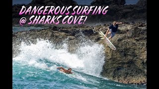 Jamie O' Brien surfs dangerously at Sharks Cove 