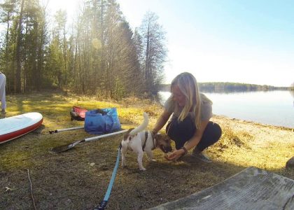 20.4.2014 Sääksjärvi. SUP with My PUP - Jack Russell :) | aquasport.tv