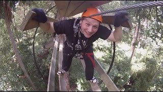 Ziplining Flying Fox High Ropes Course Trees Adventure Melbourne 2015 GoPro HD | aquasport.tv