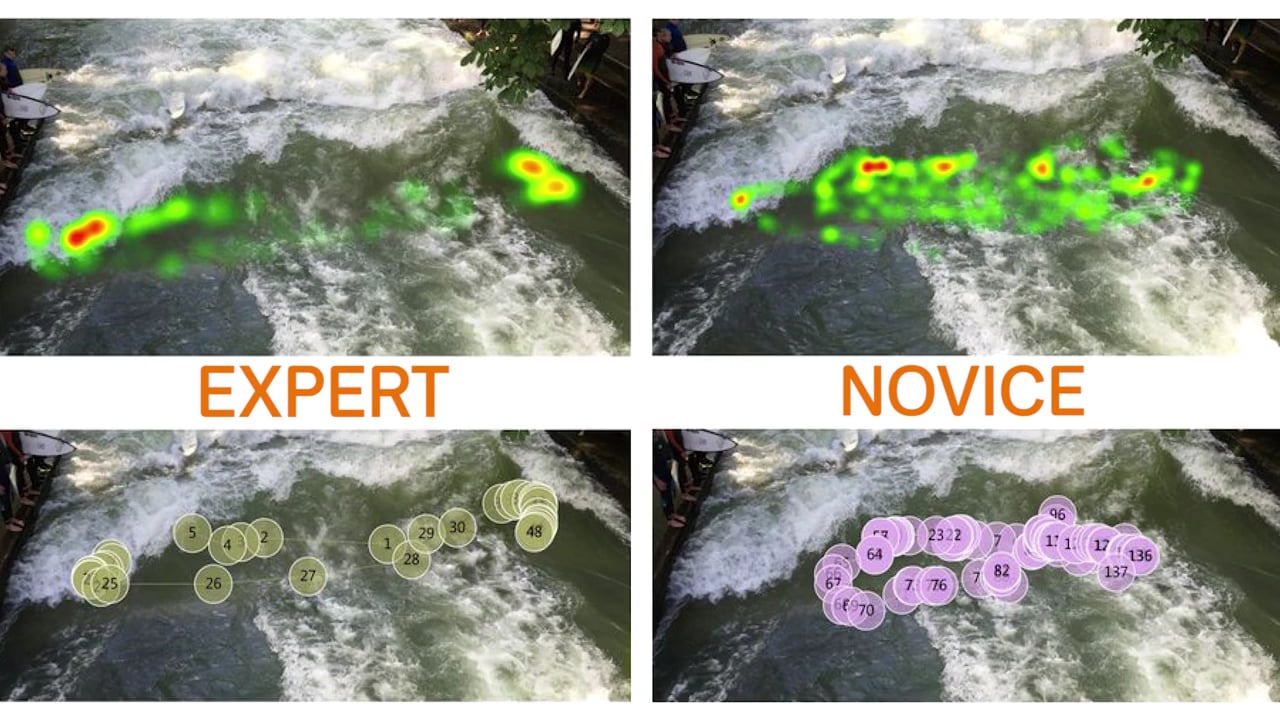 Esperto di surf vs.. Novizio con gli occhiali Tobii Pro 2